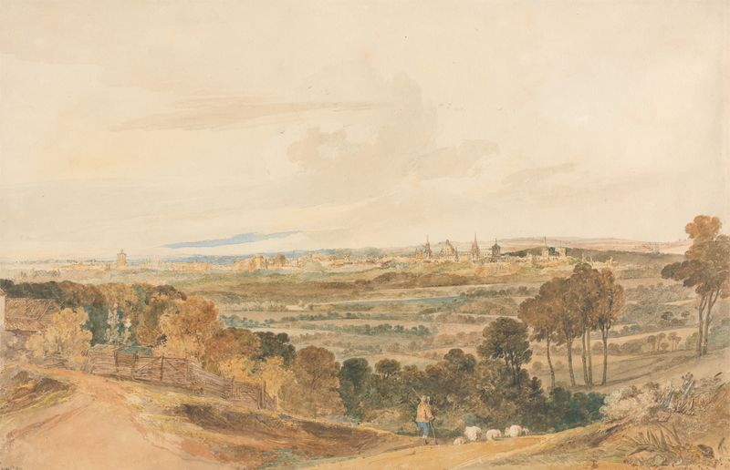 Paisaje que muestra Oxford desde Boar’s Hill, pintura al óleo de Hugh O'Neill