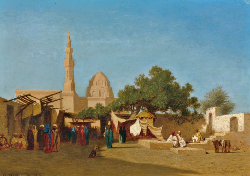 La Mosquée Du Sultan Hassan, oil on canvas by Charles Théodore Frère