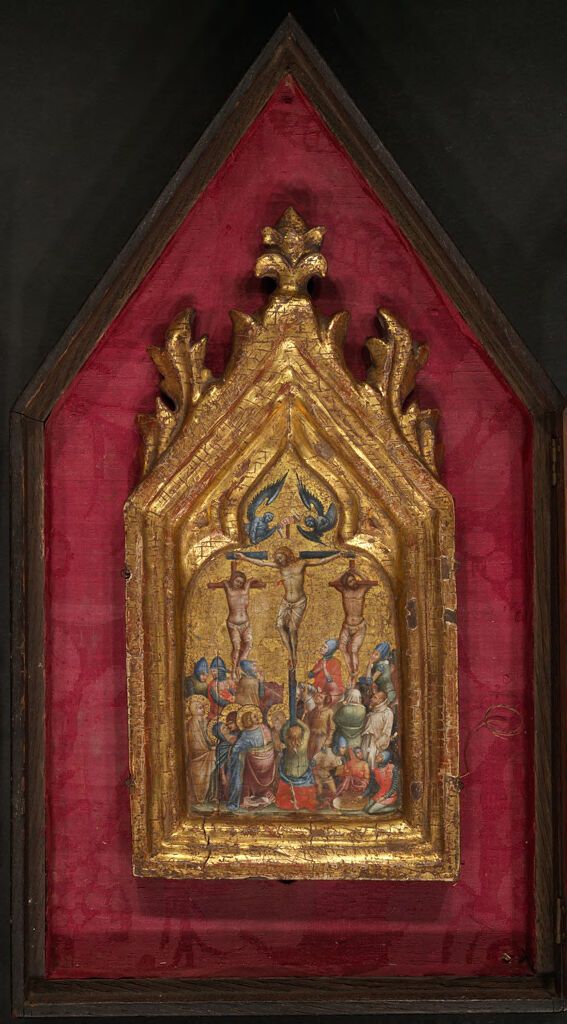 Tempera sobre panel que representa la Crucifixión de Federico Ioni