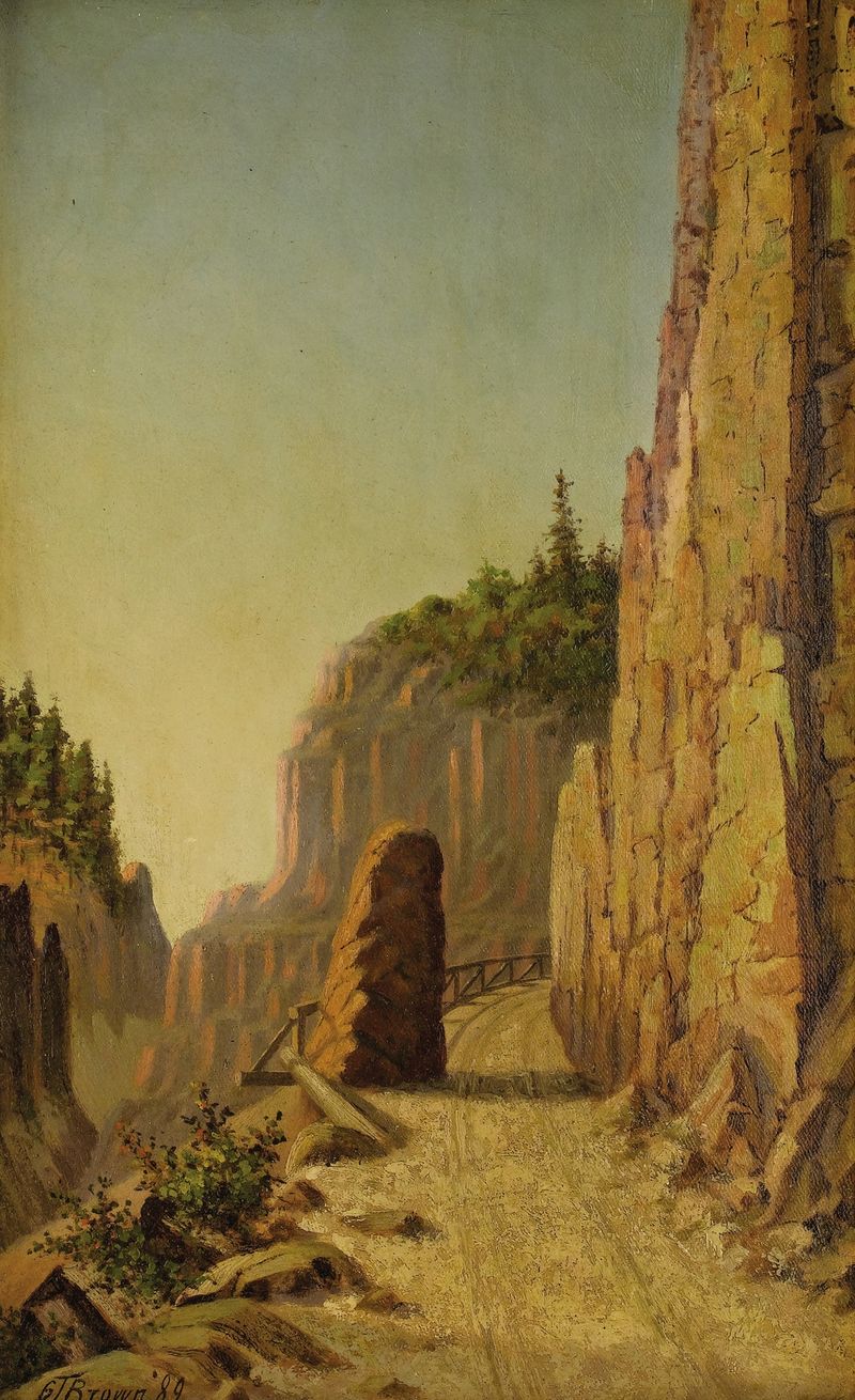 Landscape of Grand Canyon Yellowstone by Grafton Tyler Brown, oil painting