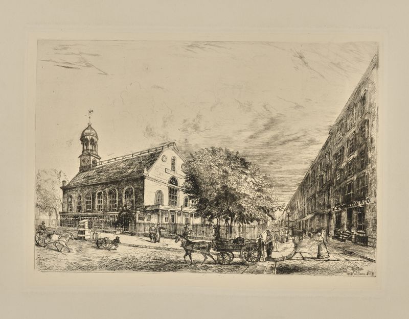 Old Post Office in New York, oil painting by William Henry Wallace