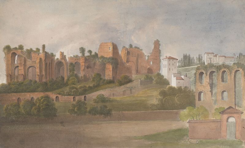Gravura de Isaac Weld mostrando as ruínas do Palácio dos Césares