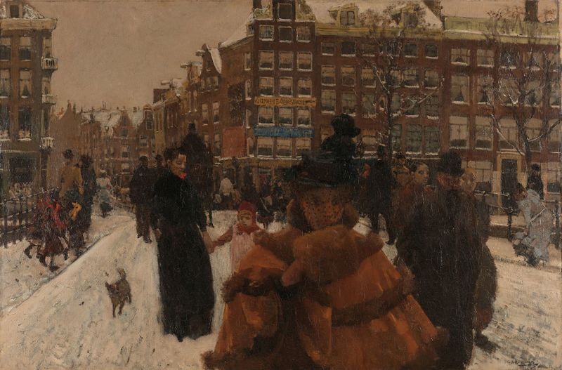 El Puente Singel en Paleisstraat en Ámsterdam, óleo sobre lienzo de George Hendrik Breitner