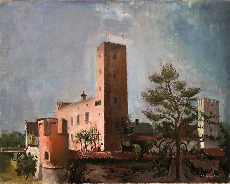 Paisagem de Otto Geigenberger, com vegetação vívida e jogo de luz.