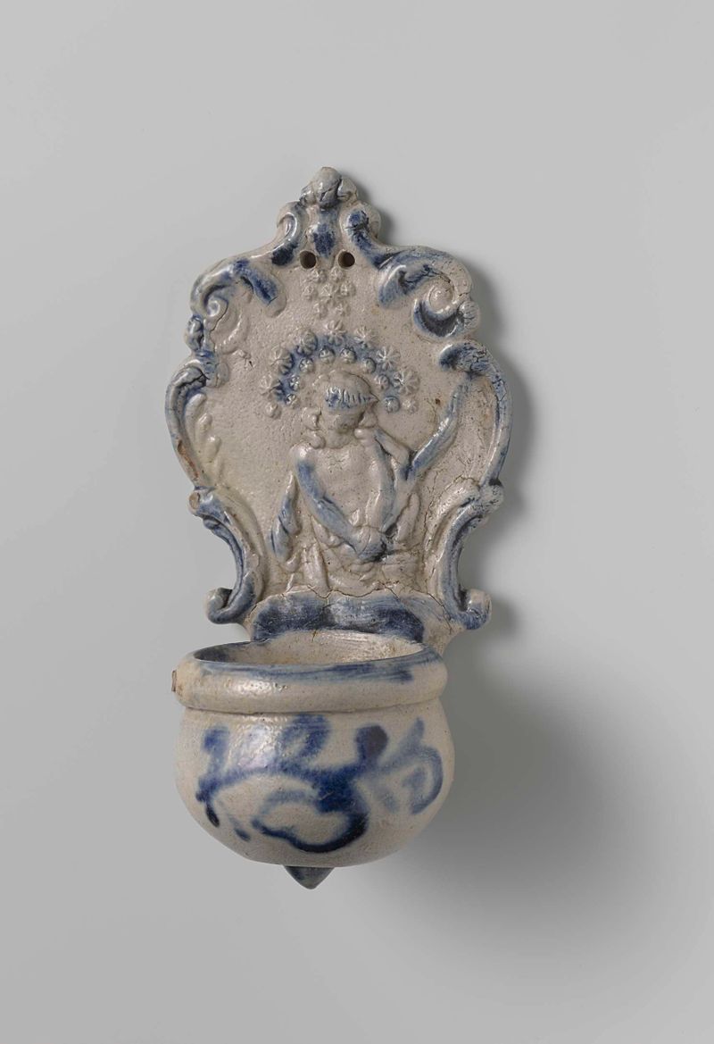 Fuente de agua bendita con un relieve de Cristo, estilo Rococó, Unknown Artist