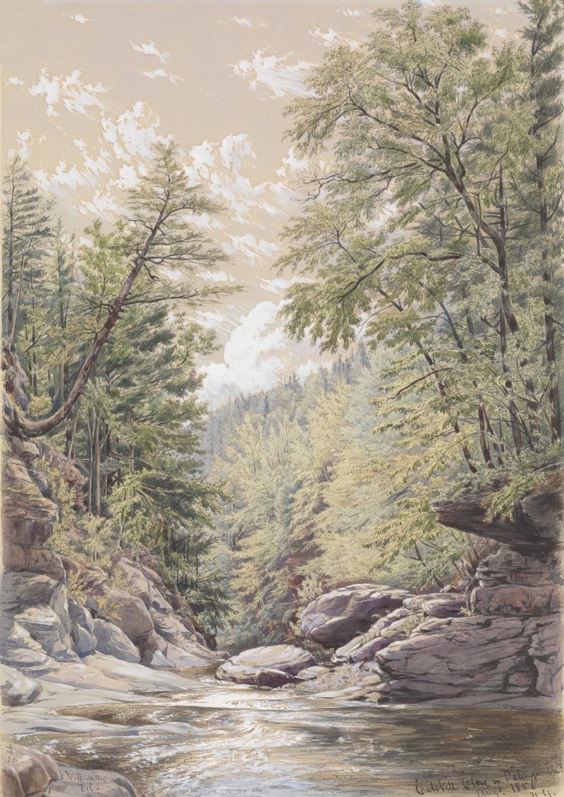 Landscape with hills and a river, oil painting by William Rickarby Miller