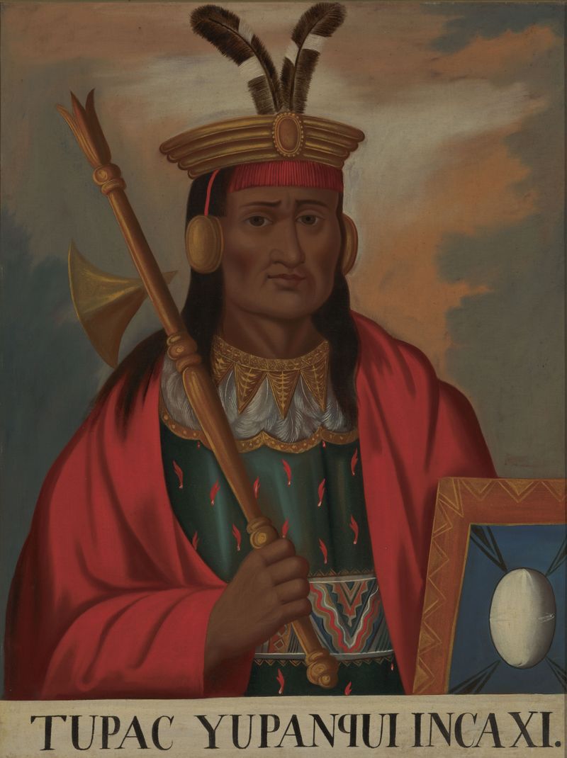 Retrato de Túpac Inca Yupanqui, pintura al óleo de un artista no identificado