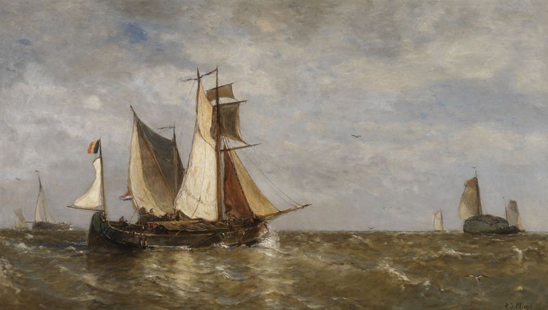 Mouth of the River Scheldt, oil painting by Paul Jean Clay