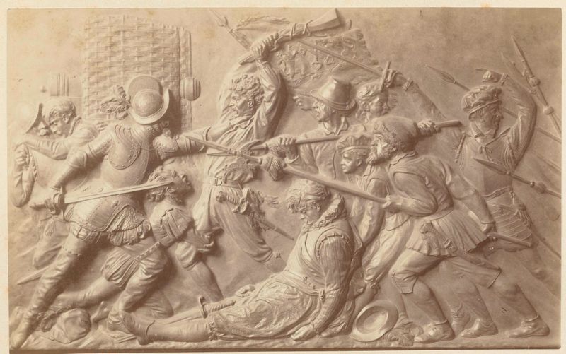Relieve que representa una escena histórica de la Guerra de los Ochenta Años de Willem Frederik Vinkenbos, álbum.