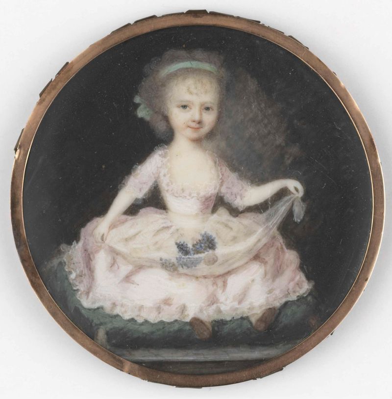 Retrato de una niña en marfil de Anthonie Joseph Helant