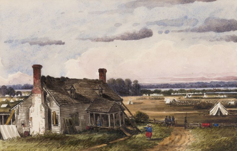 The LaFayette House near Yorktown, Va. by William McIlvaine, realism artwork