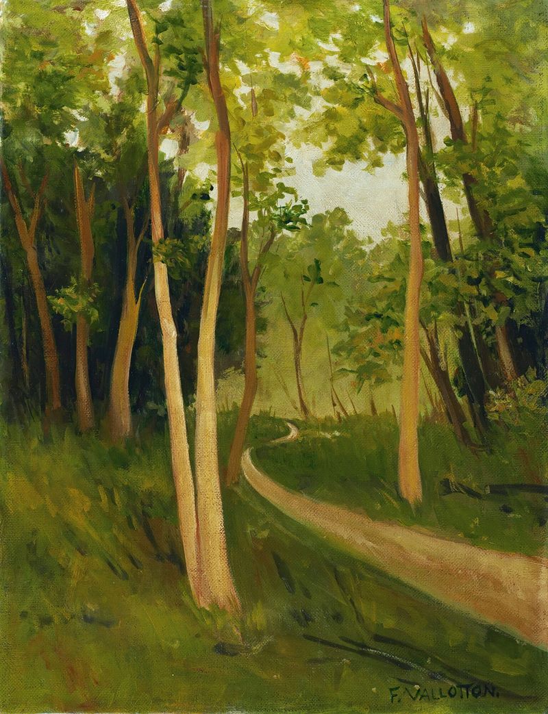Pintura a óleo de Félix Vallotton retratando um caminho através de uma floresta no Bois de Boulogne.