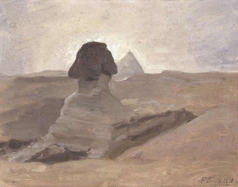 The Sphinx at Giza, oil on canvas by Fernand Scribe