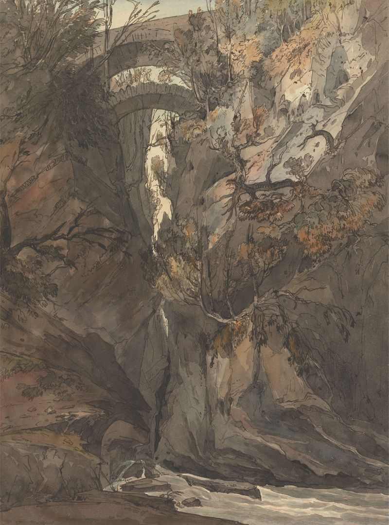 The Devil’s Bridge, Aberystwyth by Rev. Charles Annesley, watercolor on paper
