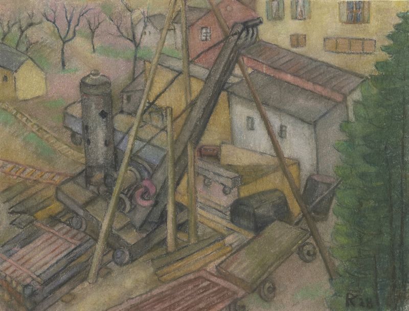 Construction site with steel structures by Pauline Kowarzik, modernism