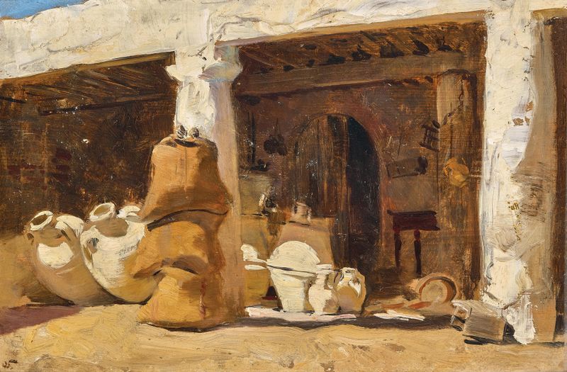 Abstract artwork by Otto Friedrich, featuring muted hues and a sense of stillness.