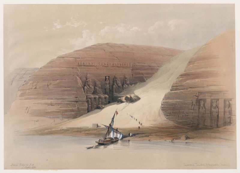 Templos escavados de Aboosimble por David Roberts, pintura a óleo