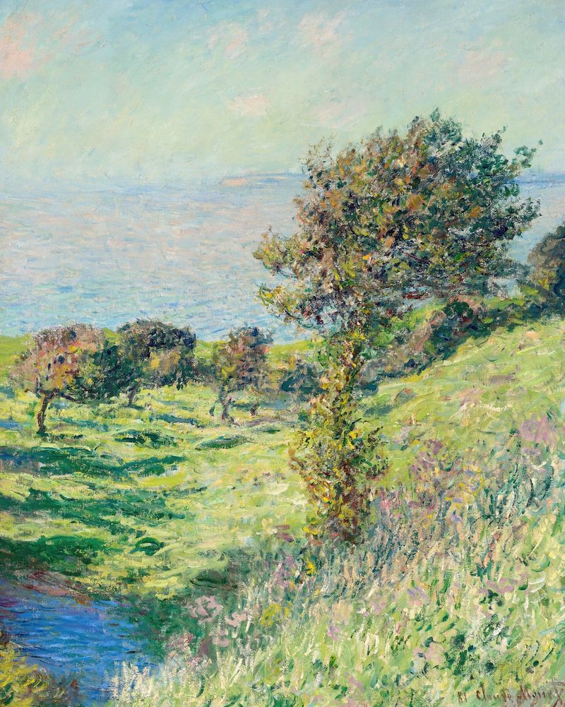 Coup de vent de Claude Monet, óleo sobre tela mostrando barcos à vela no vento