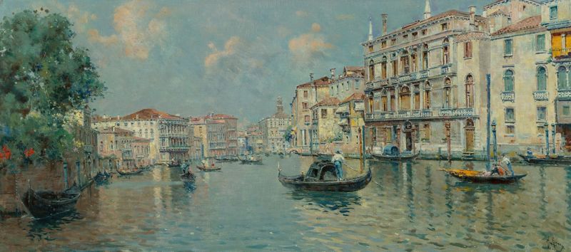 Grand Canal, Venice, oil on canvas by Antonio María de Reyna Manescau