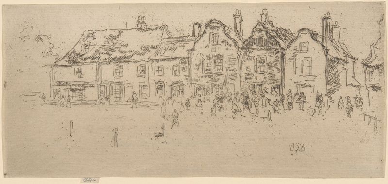 Salvation Army, Sandwich de James Abbott McNeill Whistler, óleo sobre tela retratando figuras em um círculo tranquilo.