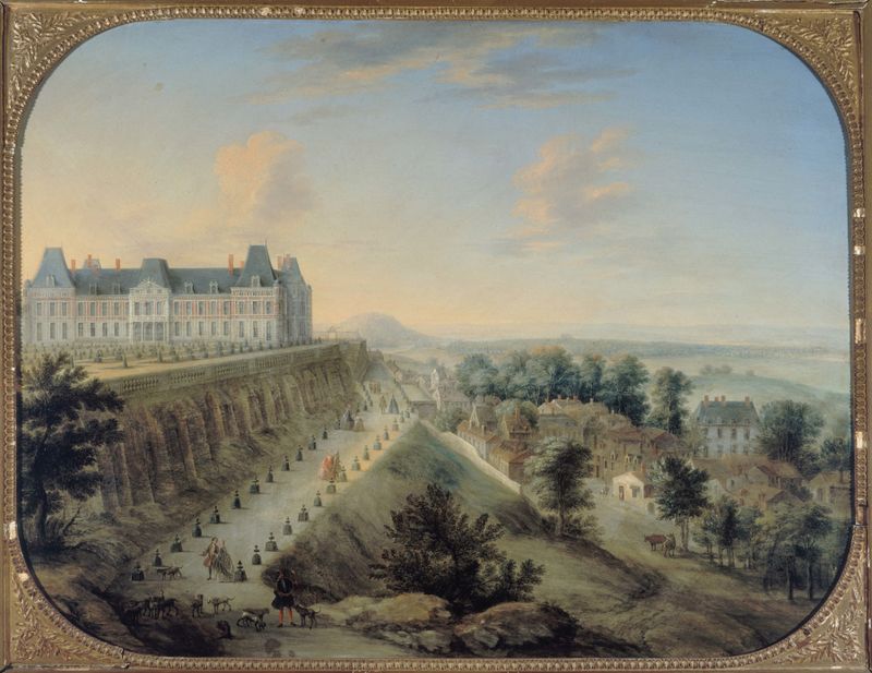 Rococo architecture of Château-Vieux by Charles-Léopold Grevenbroeck, oil painting
