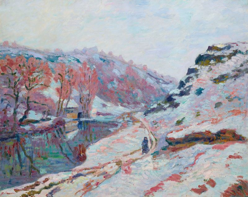 Paisaje de valle nevado por Armand Guillaumin, óleo sobre lienzo