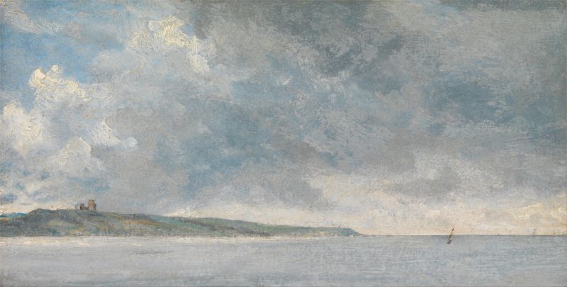 Escena costera con acantilados, óleo sobre lienzo de John Constable