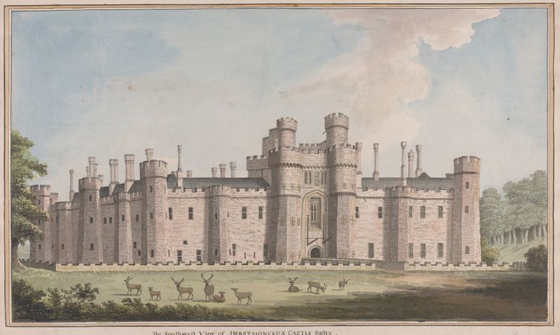 Herstmonceux Castle, East Sussex: South West View by James Lambert, oil painting