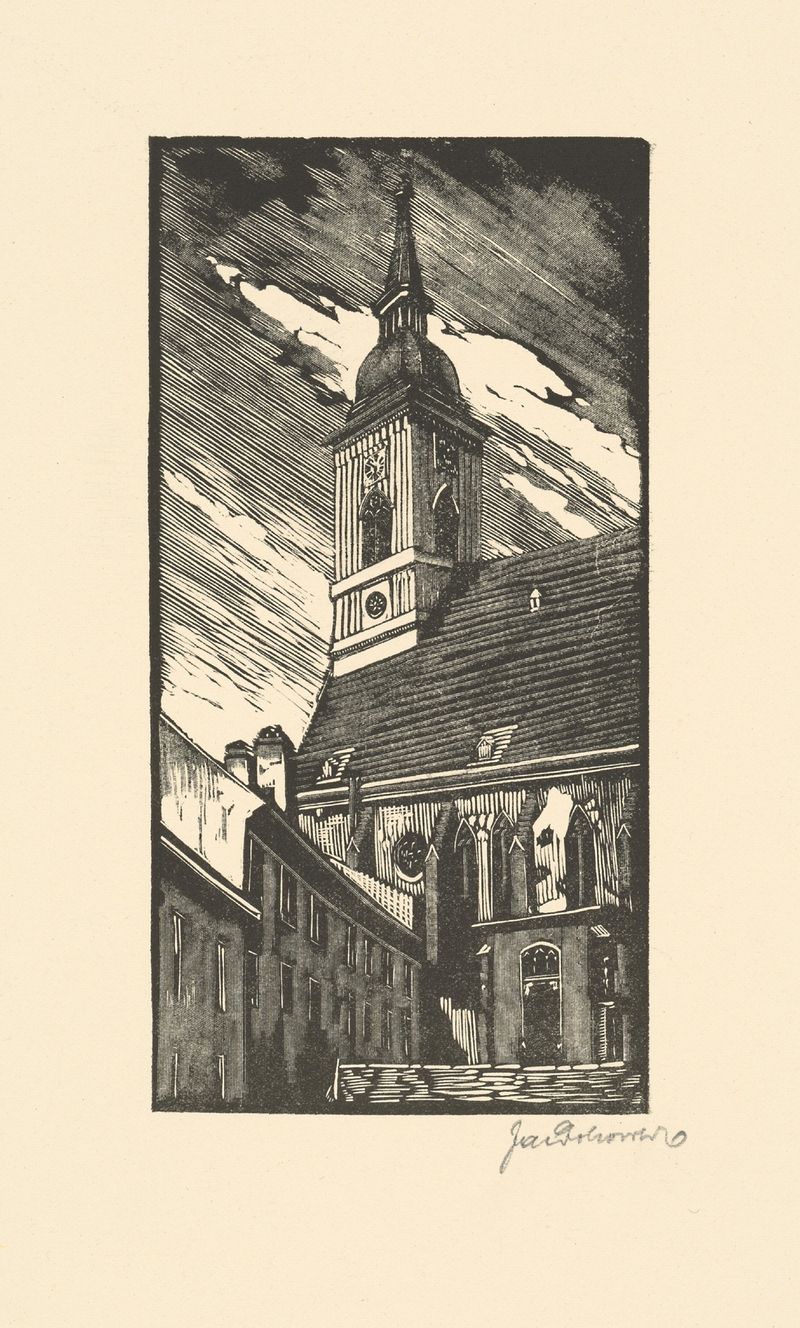 Abstract artwork by Jaroslav Dobrovolský, 1929, featuring soft colors and a dome-like structure.