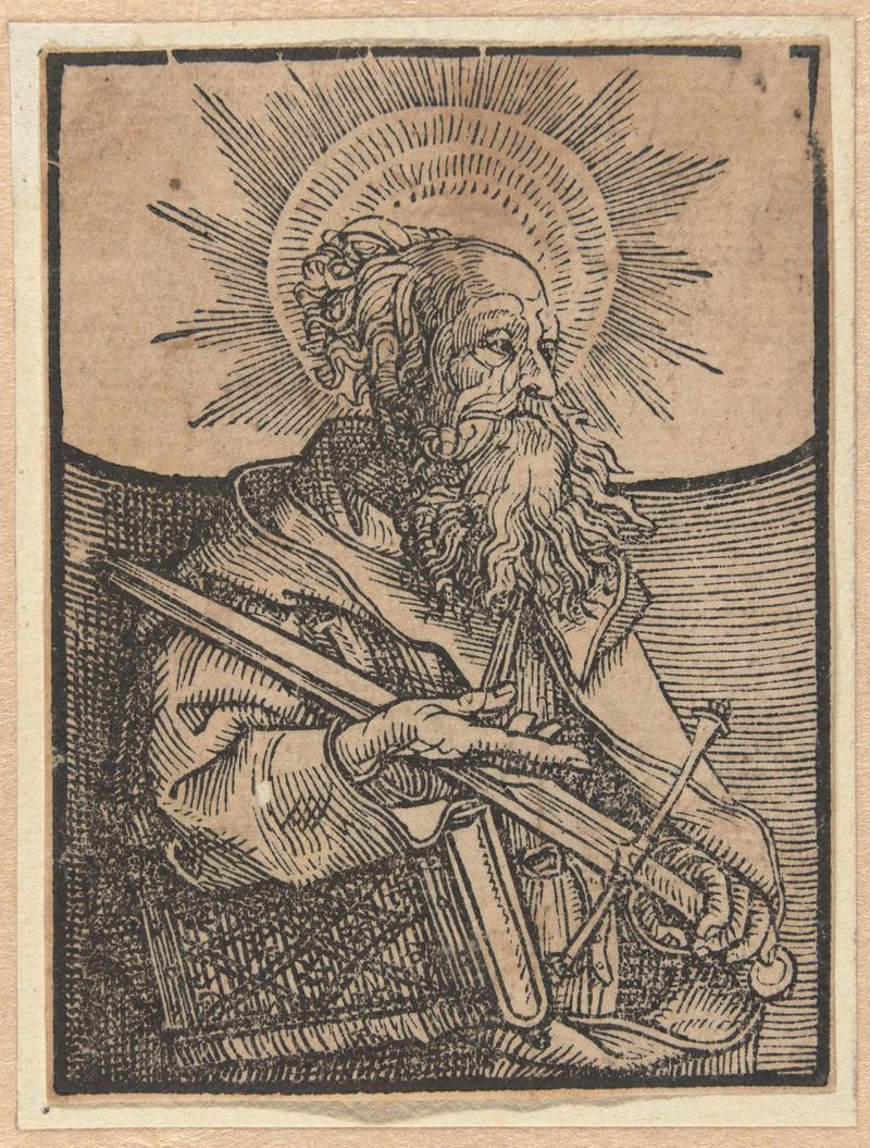 Representação religiosa de De apostel Paulus por Unknown Artist, meio papel