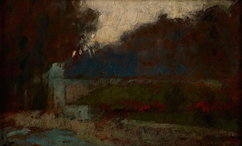 Landscape by Olga Boznanska, impressionism, depicting a serene horizon with soft light and earth tones