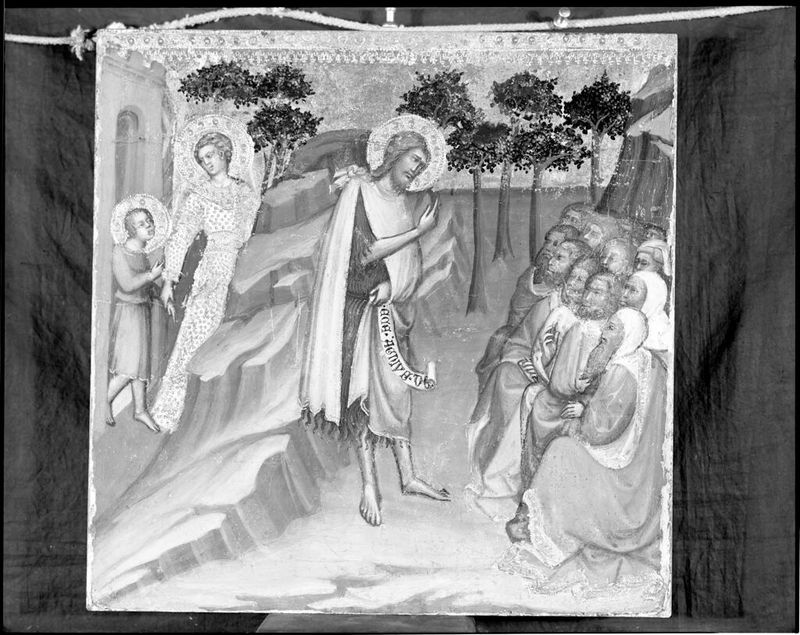 San Juan Predicando, temple sobre panel de Paolo di Giovanni Fei