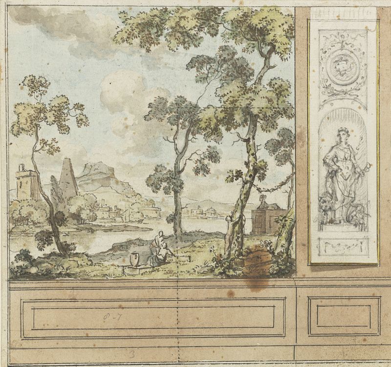 Dibujo decorativo de diseño interior de Jurriaan Andriessen