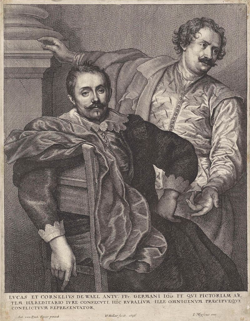 Grabado de Lucas y Cornelis de Wael por Wenceslaus Hollar