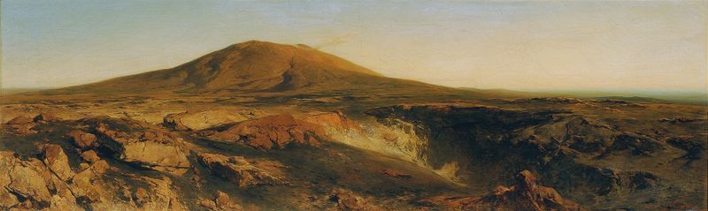 Landscape of Mount Etna, oil on canvas by Eduard Peithner von Lichtenfels
