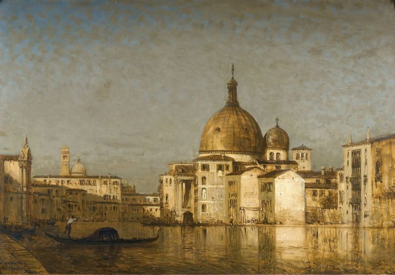 Architecture of San Simeone Piccolo, oil painting by Félix Ziem