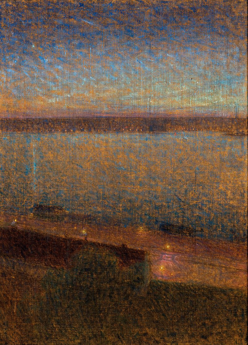 A Night in May, oil on canvas by Eugène Jansson, depicting a figure on a hill under moonlight.