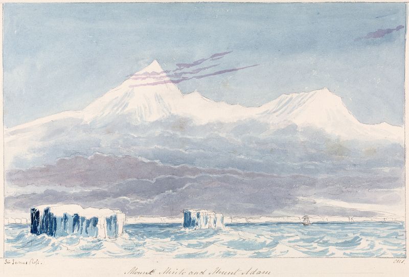 Paisagem de Mount Minto e Mount Adam, pintura a óleo de Charles Hamilton Smith