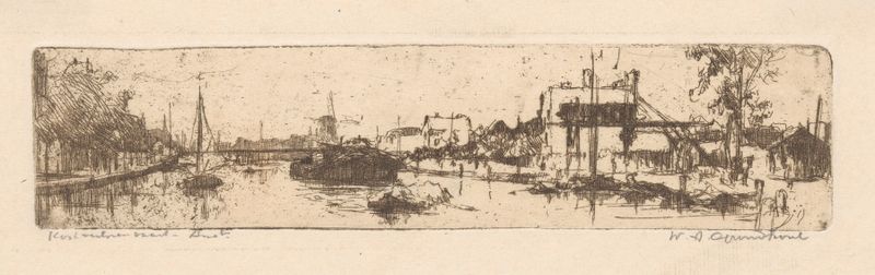 Paisaje impresionista de Kostverlorenvaart, Ámsterdam de Willem Adrianus Grondhout