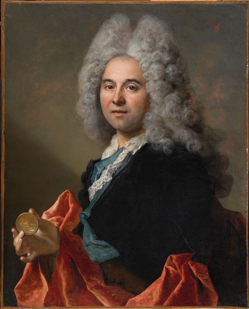 Retrato de um jovem nobre em seda e renda, óleo sobre tela de Nicolas de Largillière