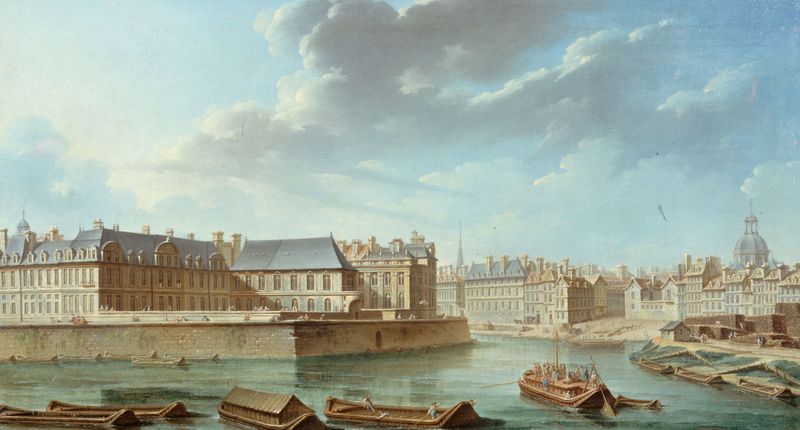 La Pointe orientale de l’île Saint-Louis, oil on canvas by Nicolas Jean-Baptiste Raguenet