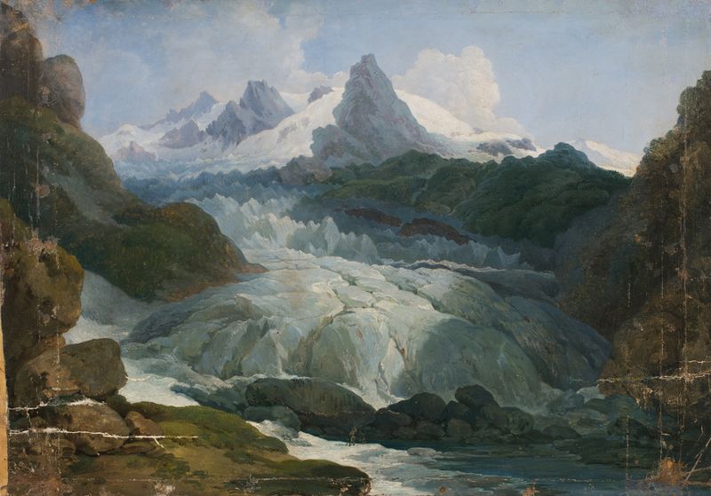 Landscape of Der Rhônegletscher by Johann Peter Krafft, oil painting
