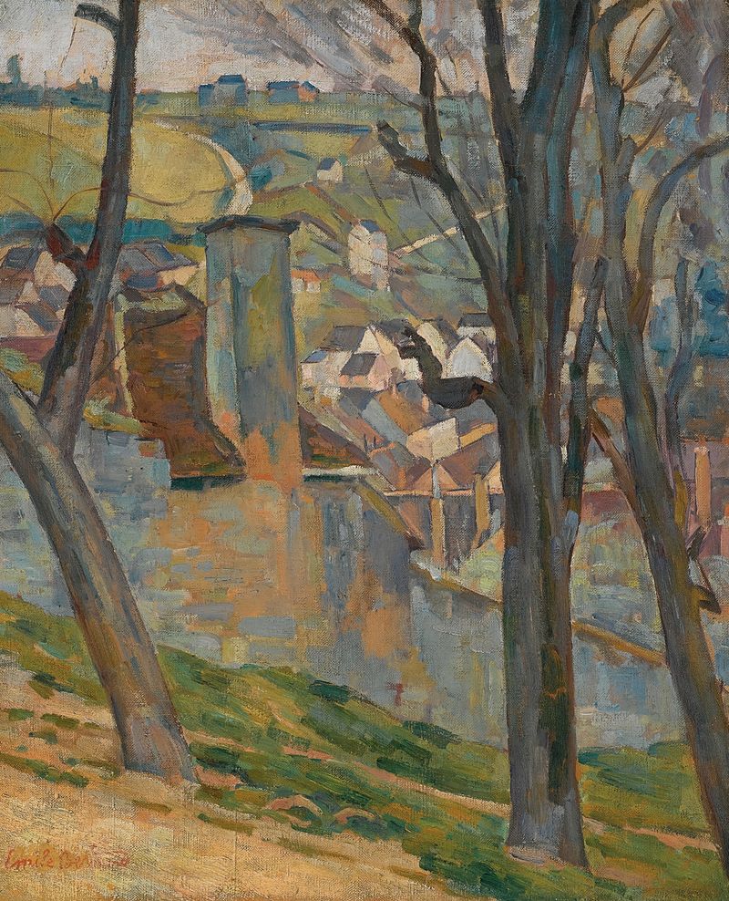 Paysage Près De Tonnerre by Emile Bernard, oil on canvas depicting a stormy landscape.