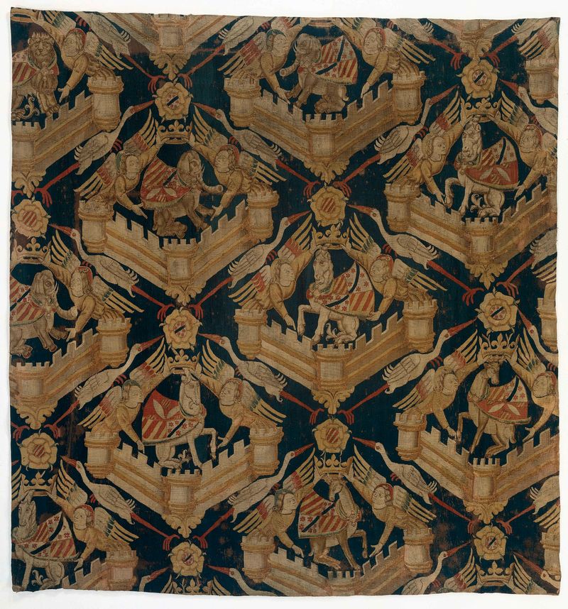 Fragmento de tapeçaria com heráldica de Unknown Artist