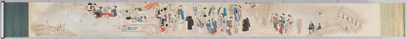 Genre scene depicting autumn in Kyoto, paper work by Maruyama Ōkyo