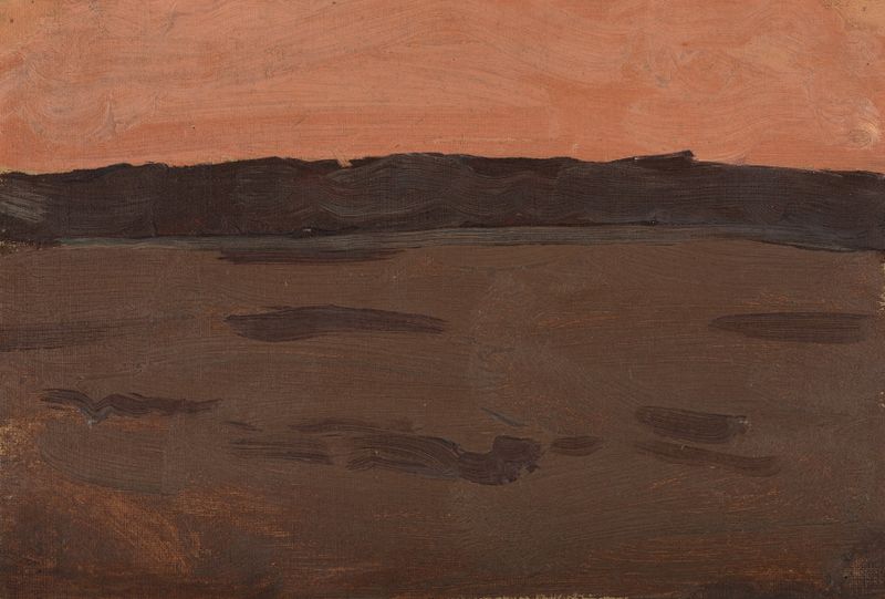 Twilight landscape oil painting by Gustav Kampmann