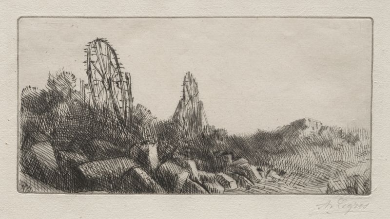 Paisagem de pedreiras de pedra por Alphonse Legros, c. 1857–1911