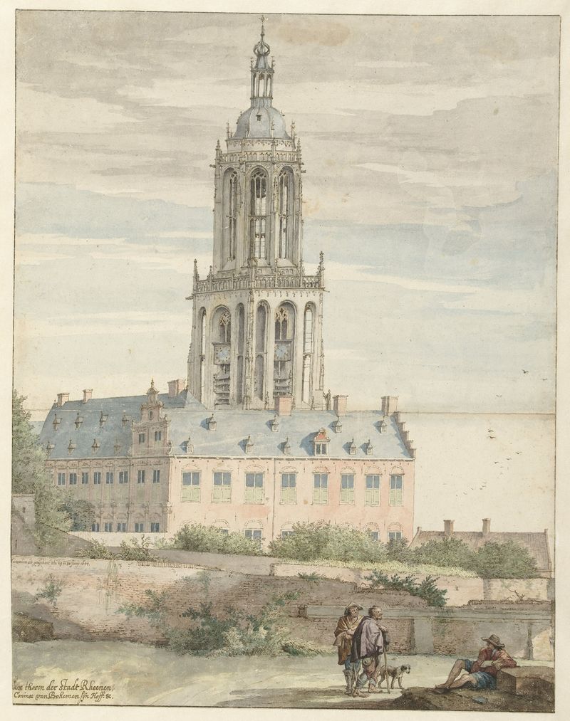 View of the Palace of Frederik V and Sint-Cunerakerk, oil painting by Pieter Jansz Saenredam