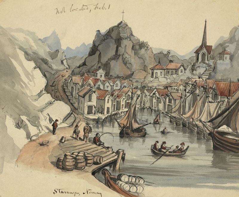 Landscape of Stavanger, Norway by Bayard Taylor, oil painting