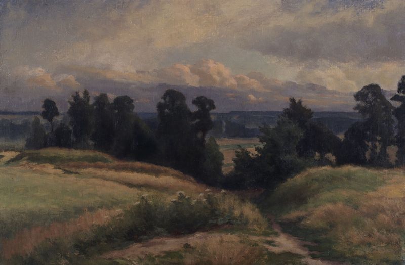 Landscape at Spanuit by Edgar Bytebier, Post-Impressionism, depicting a colorful landscape.
